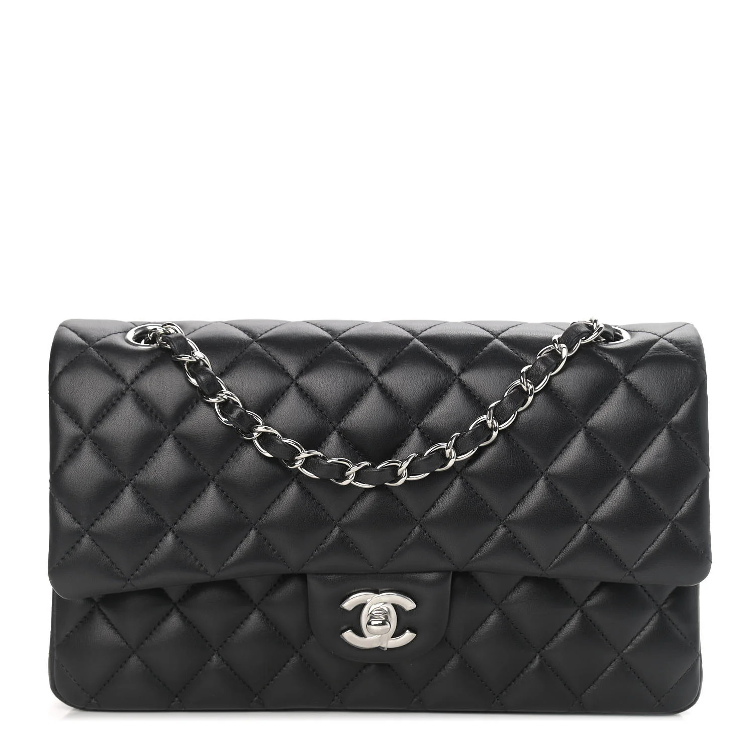 CHANEL Lambskin Quilted Medium Double Flap Black | FASHIONPHILE | Fashionphile