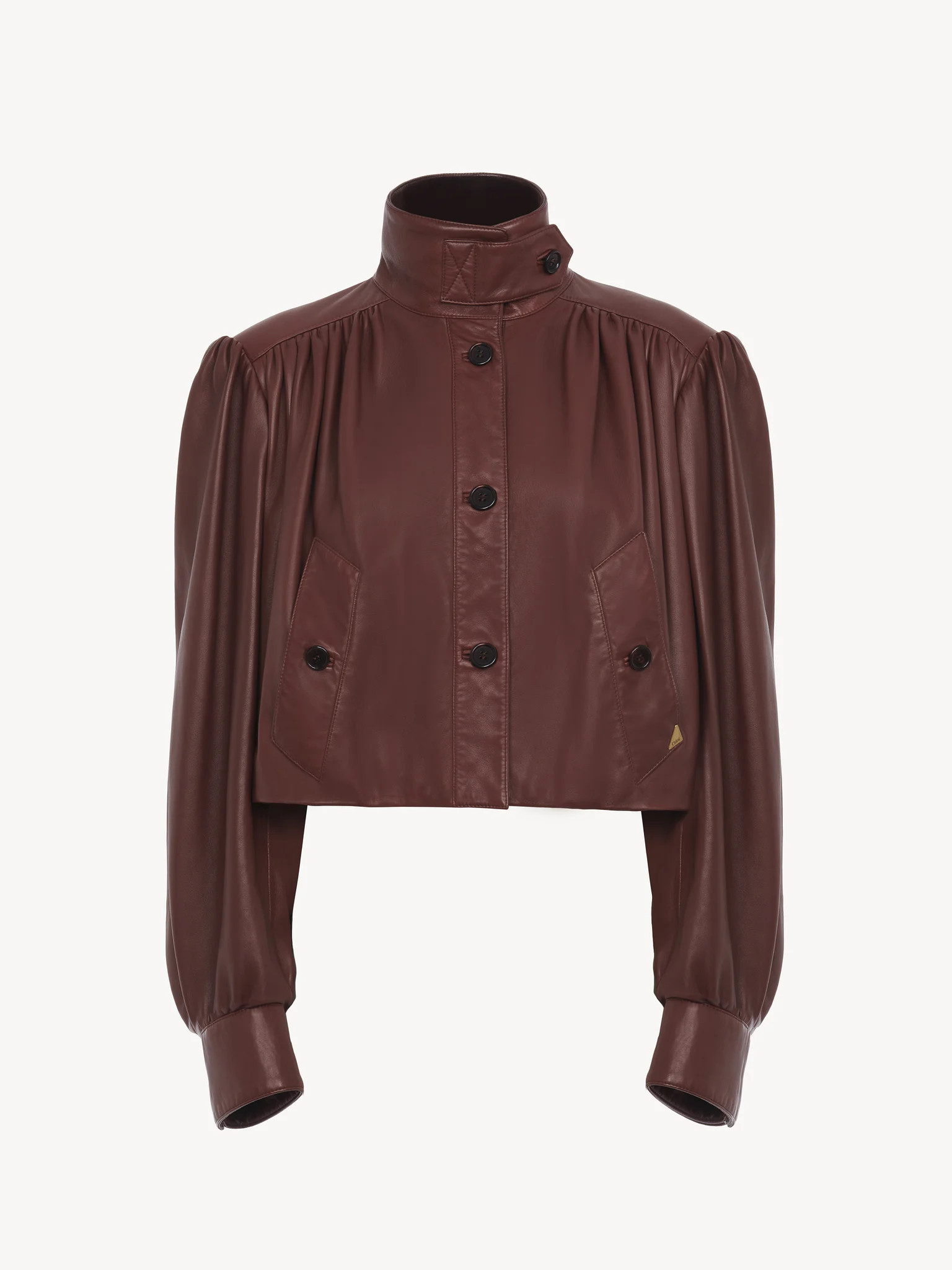 Gathered boule jacket in leather | Chloe US