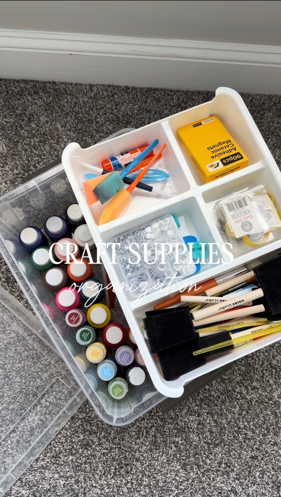 I had to get another one of my clear organization bins for my daughter’s accumulating supply of paint, paint brushes, air dry clay and other craft supplies. Clear bins are always my go-to for easy visualization and this size is perfect to take in & out of the closet when ready to use.

 

#LTKKids #LTKHome #LTKmomlife