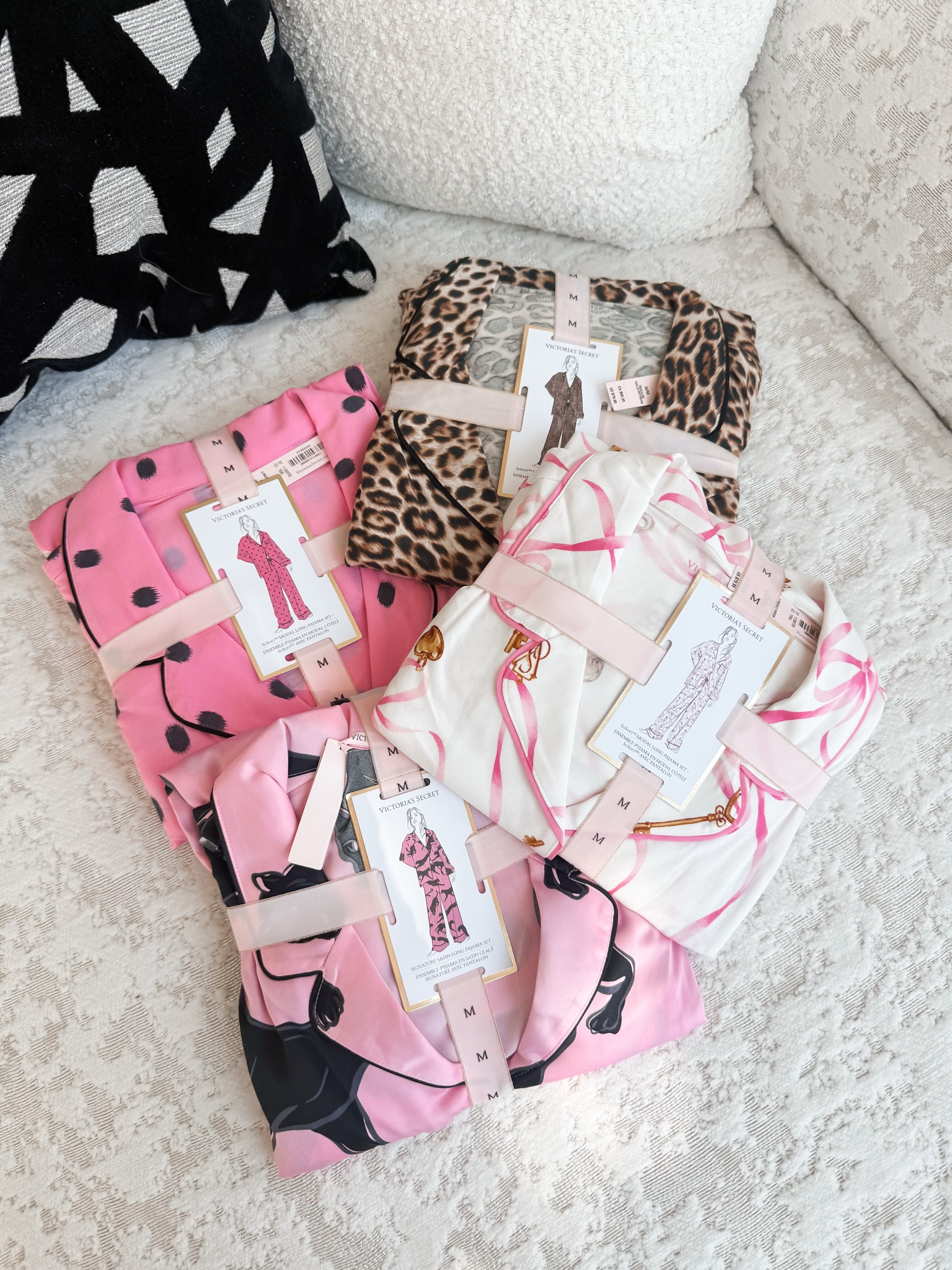 @victoriassecret new arrivals are SO good right now 💕🎀 The prettiest Tease Satin Lace-Trim Half-Cup Demi Bra and Lace-Trim Wireless Plunge Bra + the fall PJ situation?! Polka dots, tiger print, pink… basically all of my favorite things in pajama form. 🐅🩷

Victoria’s Secret always gets me when the seasons start changing - cute enough to make me excited for cozy nights, even if I’m not quite ready to let summer go yet. 😂
Shop my favorite VS new arrivals + fall PJs here ✨ #VSPartner