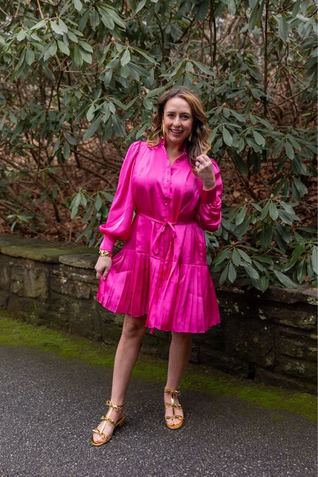 A hot pink dress that drapes perfectly 