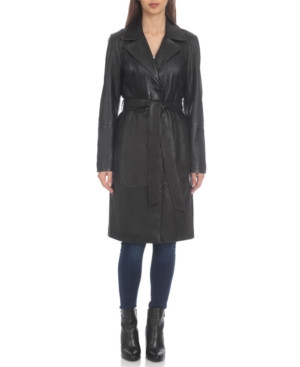 Badgley Mischka Leather Trench Coat | Macys (US)
