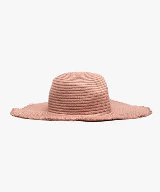 Chapeau femme en paille forme capeline rose | Gemo