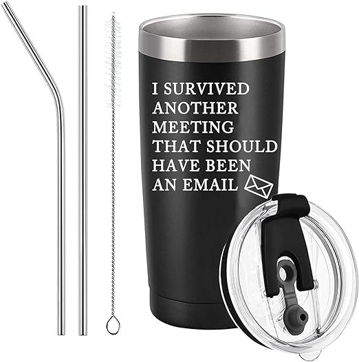 I Survived Another Meeting That Should Have Been an Email Tumbler The Office Tumbler Funny Tumble... | Amazon (US)