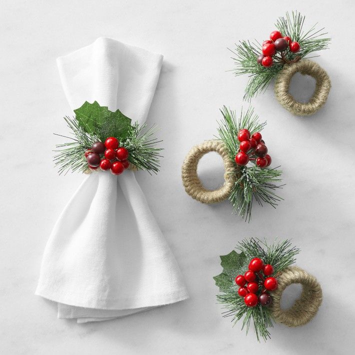 Red Berry Napkin Rings, Set of 4 | Williams-Sonoma