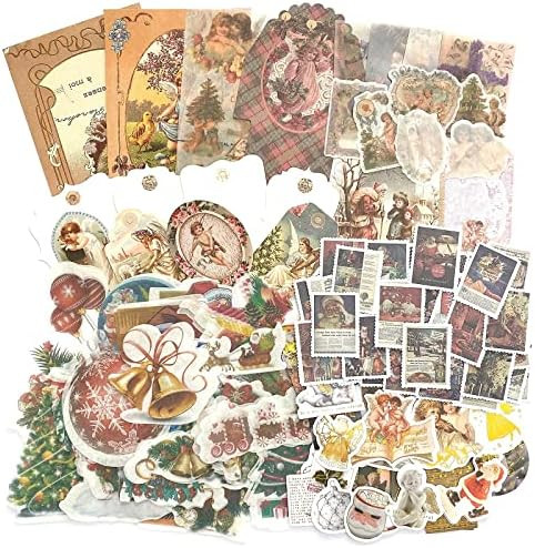 Gocavo 172PCS Retro Christmas Stickers Set,Santa Angels Stamp Label Washi Sticker Scrapbook Decor... | Amazon (US)