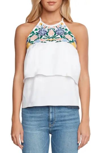 Women's Willow & Clay Embroidered Ruffle Top | Nordstrom