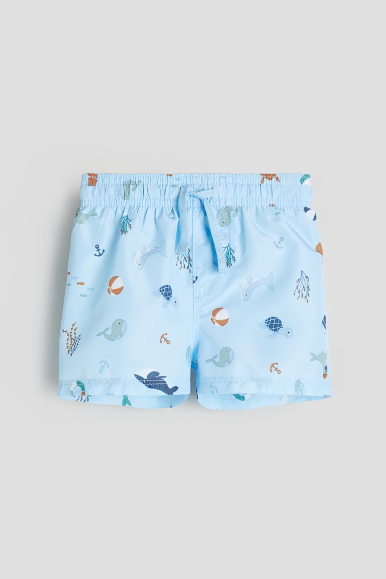 Patterned swim shorts - Light blue/Turtles - Kids | H&M GB | H&M (UK, MY, IN, SG, PH, TW, HK)