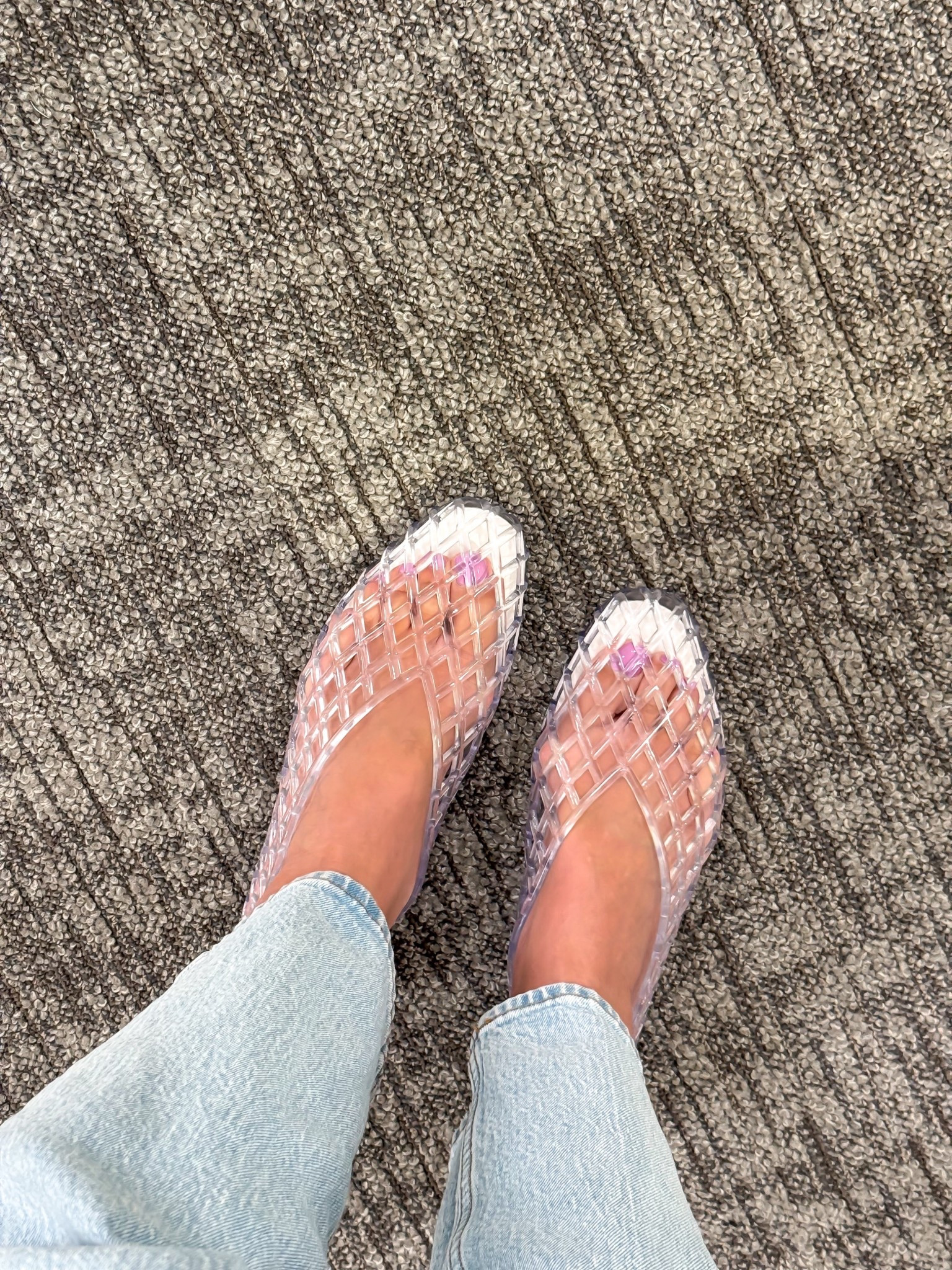 Clear jelly flats - full sizes so I sized down 1/2 