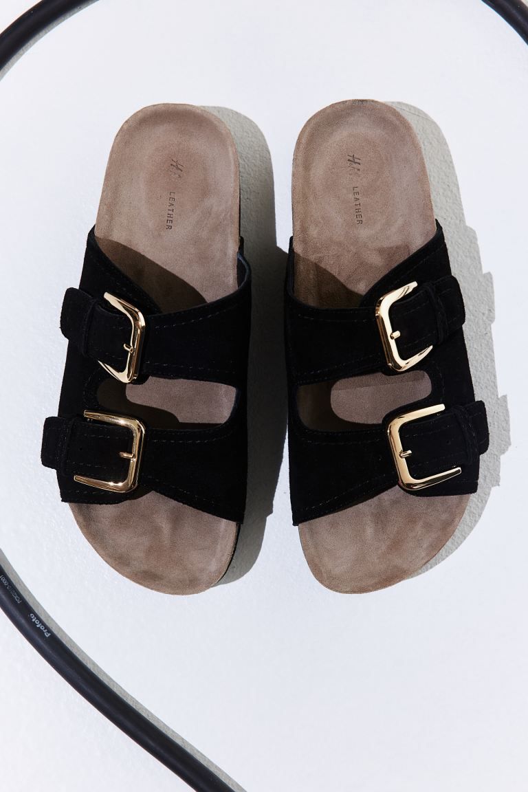 Suede Sandals - Black - Ladies | H&M US | H&M (US + CA)