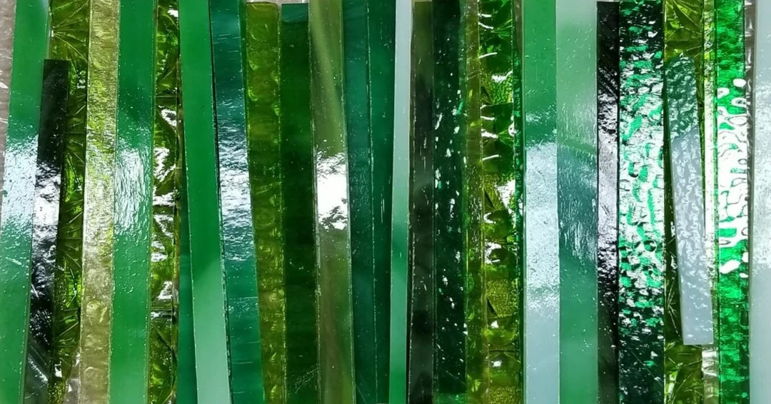 GREEN Mixed Strips of Glass ONE Pound for Stained Glass, Mosaics / Art Glass Project - Etsy | Etsy (US)
