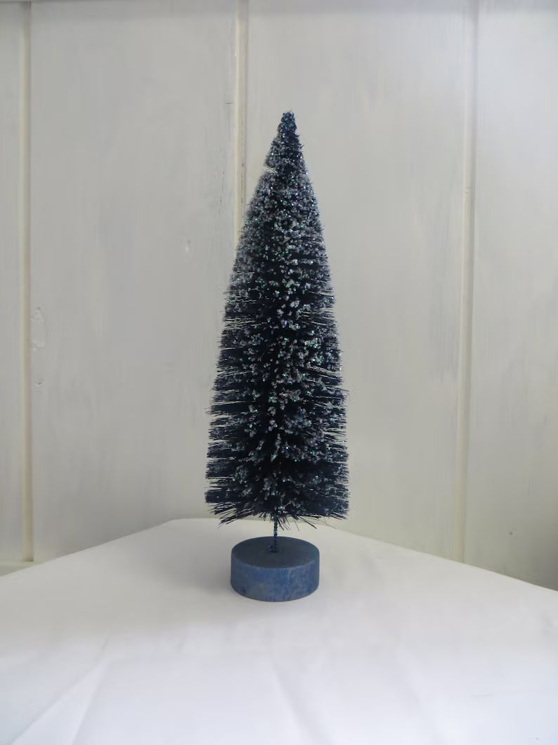 Tall Metallic Navy Blue 15 Bottle Brush Tree Cobalt - Etsy | Etsy (US)