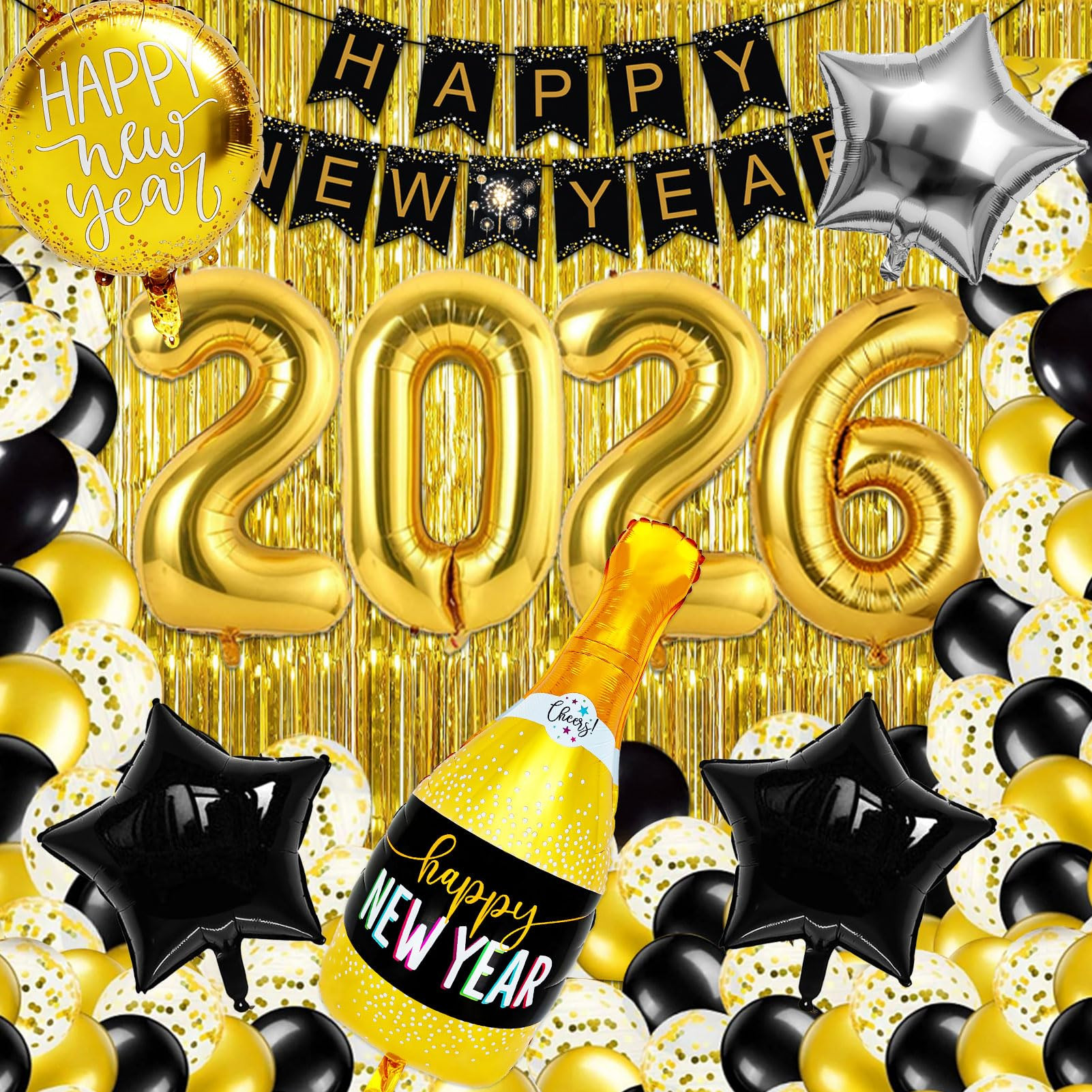 New Years Eve Party Supplies 2026, New Years Decorations 2026, NYE Decorations Kit Include Happy ... | Amazon (US)