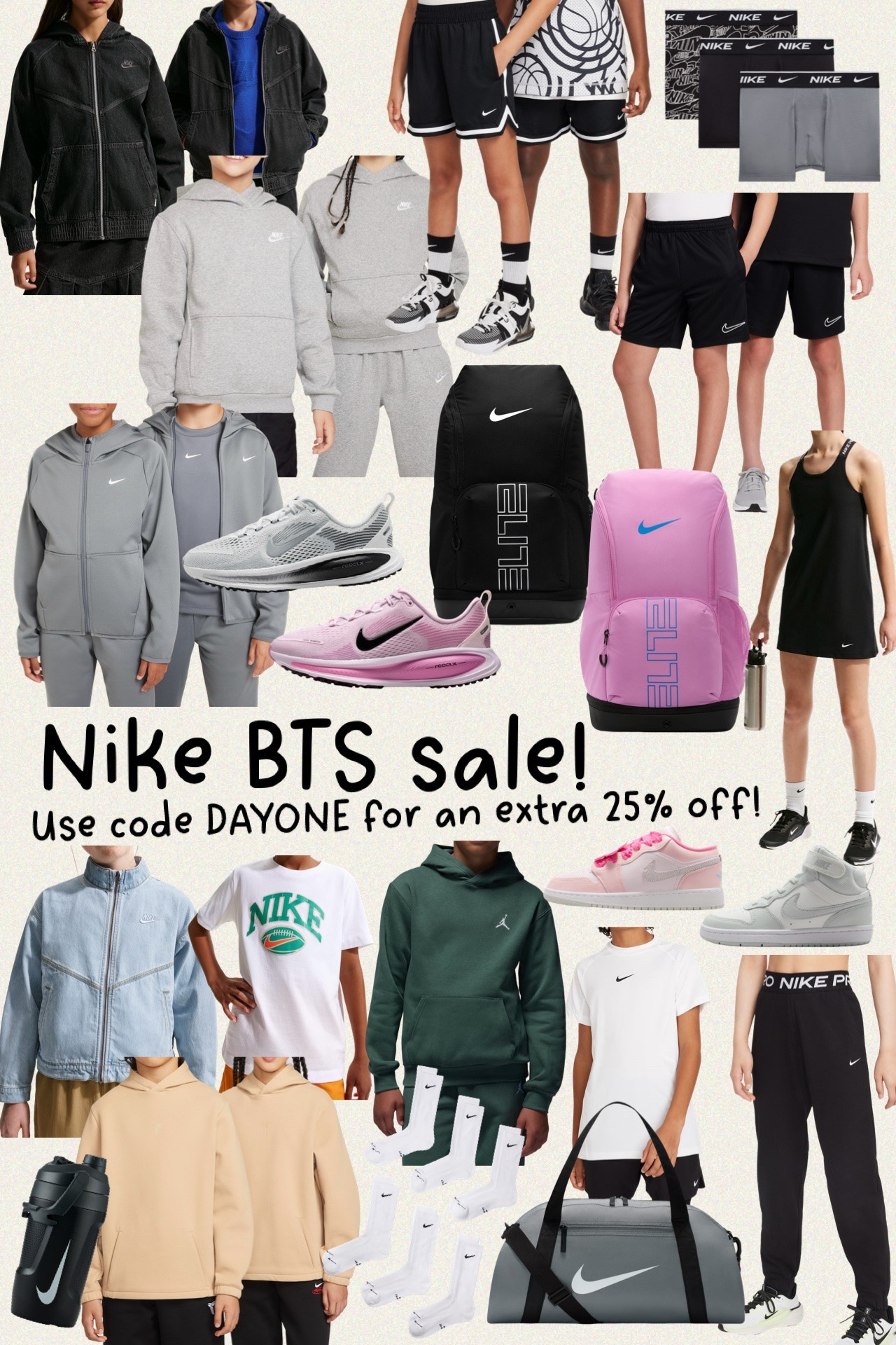 Nike back to school sale!! Code: DAYONE for an extra 25% off!
.

#LTKmomlife #LTKKids #LTKSaleAlert