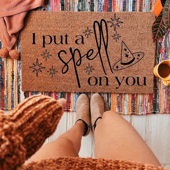 I Put a Spell on You Doormat Witch Hat Mat Cute Fall Decor - Etsy | Etsy (US)