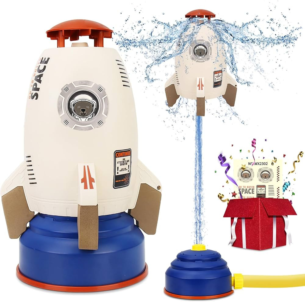 Sprinkler for Kid丨Kids Sprinkler Outdoor Water Toys for Yard丨Outdoor Water Play Rocket Launch... | Amazon (US)