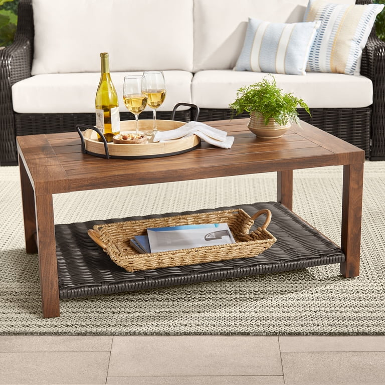 Better Homes & Gardens Bellamy Table, Dark Brown Wicker | Walmart (US)
