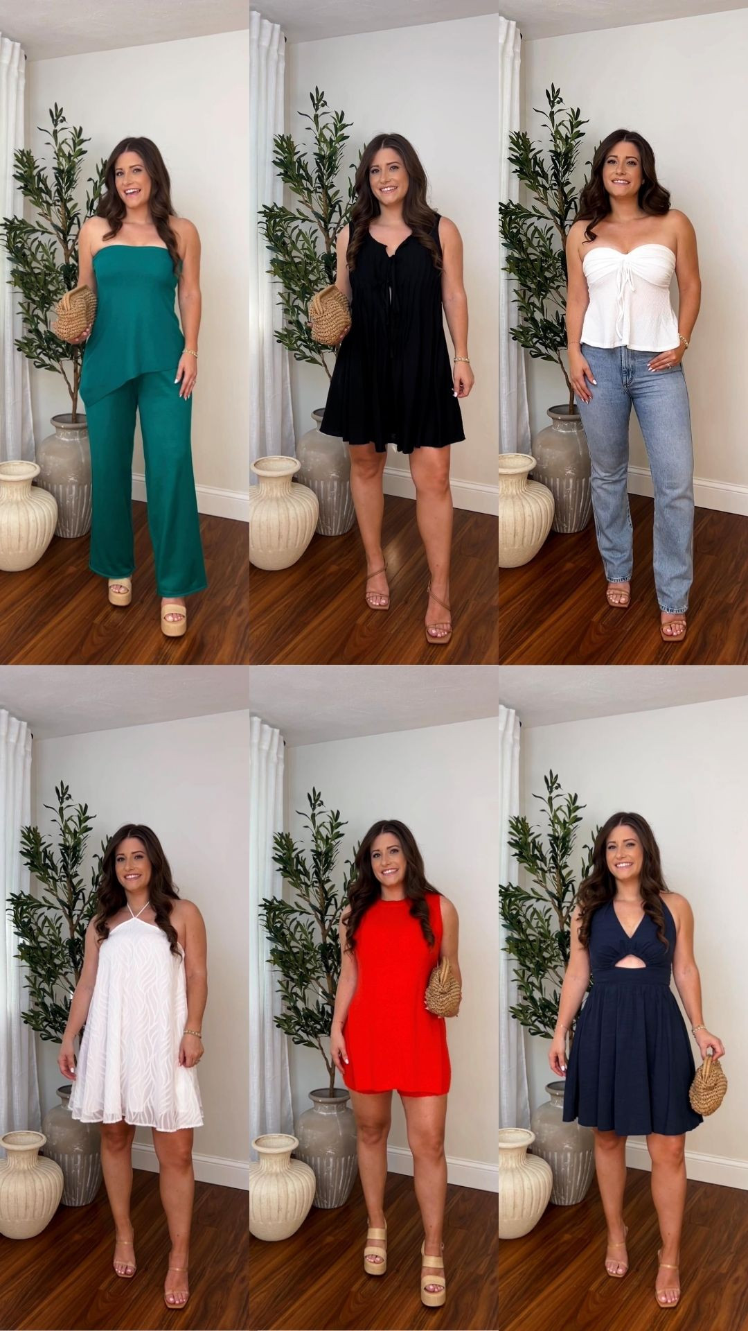 Outfit Inspo! I'm 5'1 wearing Size Small Teal Set / Size Small Black Mini Dress / Size XS White tube top / Size XS White Dress / Size Small Red Knit Set / Size Small Navy Dress #womensstyle #amazonfashion #summerstyle 

 

#LTKSeasonal #LTKootd #LTKgrwm