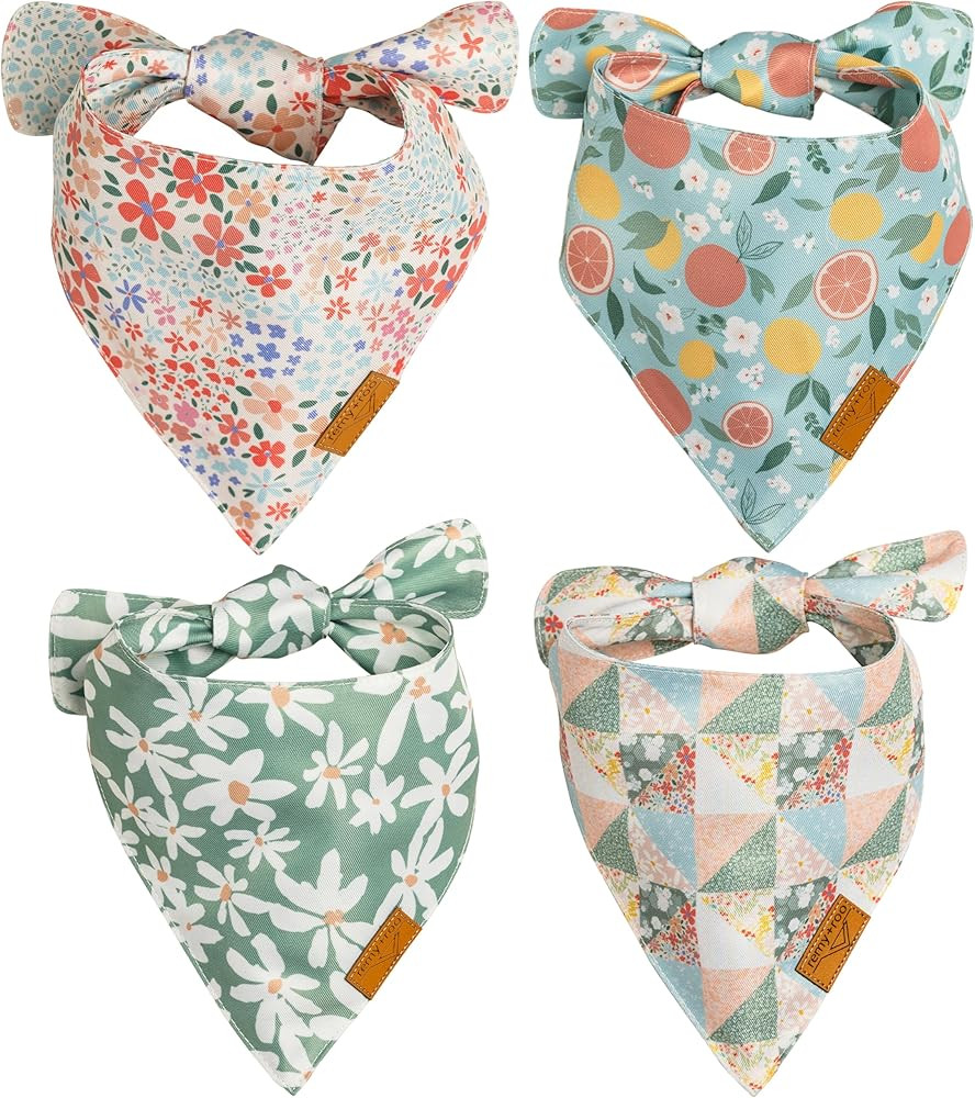 Remy+Roo Spring Dog Bandanas - 4 Pack Taylor Set | Premium Durable Adjustable Polyester Fabric | Amazon (US)