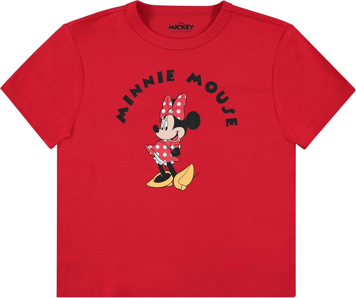 Disney Ladies Mickey & Minnie Mouse Shirt - Classic Mickey & Minnie Mouse Mickey & Minnie Ribbed ... | Amazon (US)