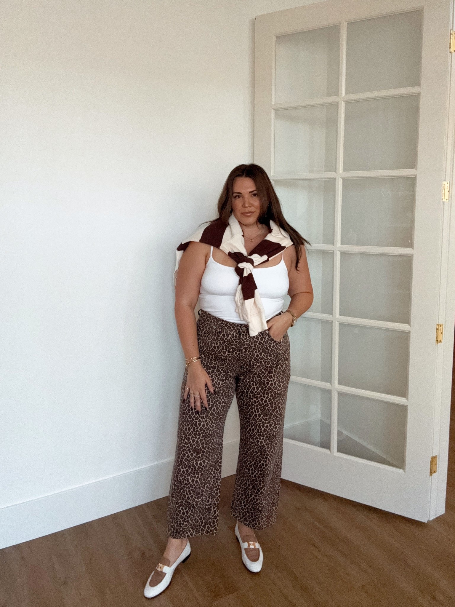 curvy midsize rugby fall look! wearing size large in top and size 31 in darted barrel leopard jeans 

#LTKSeasonal #LTKFindsUnder100 #LTKMidsize