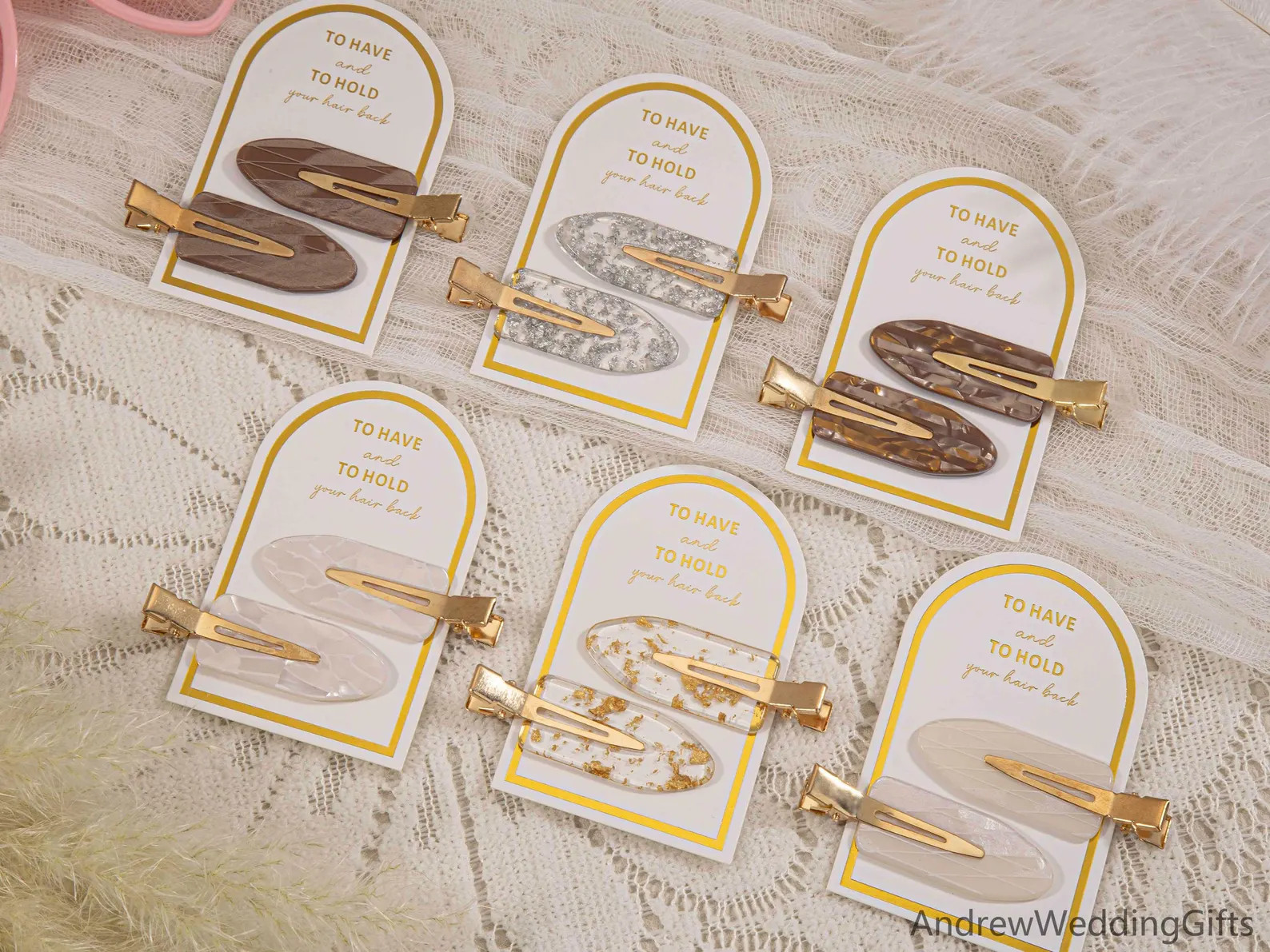 Handmade Bridal Hair Clips, Gold Flake Bridesmaid Gift, Wedding to Hold Accessory (6x2cm) - Etsy | Etsy (Global)