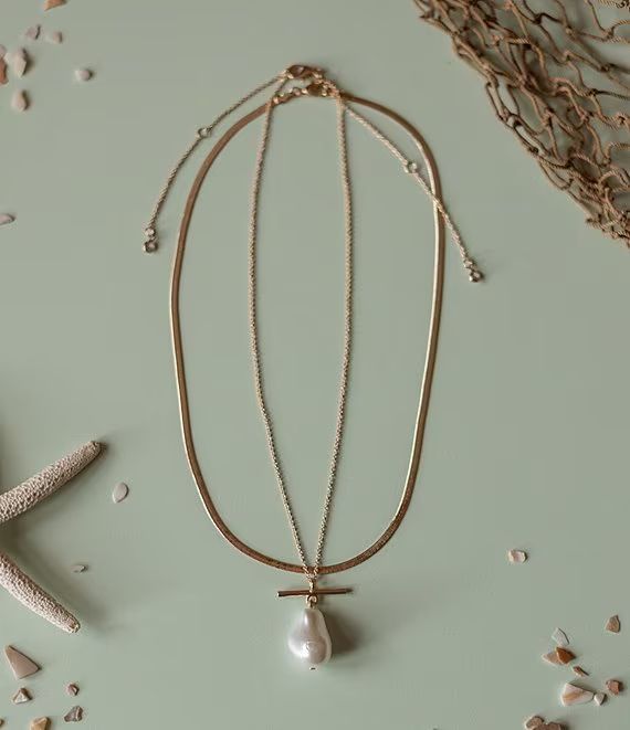 x Brooke Webb of KBStyled Traci Delicate Layered Pearl Necklace | Dillard's