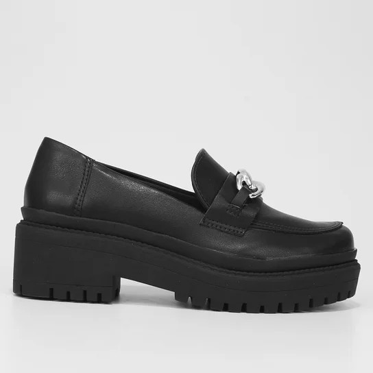 Mocassim Via Marte Tratorado Corrente Feminino - Preto | Netshoes (BR)