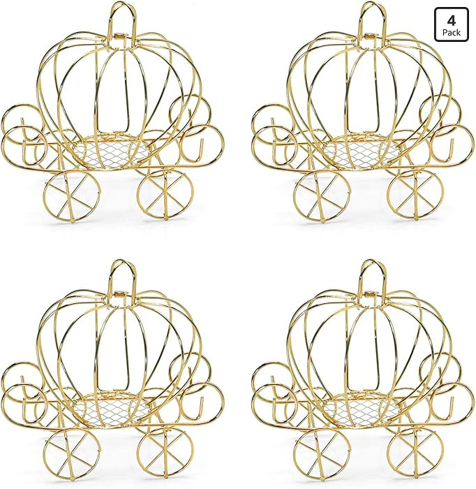 Saihisday 4Packed Mini Cinderella Carriage Candy Box, Carriage Centerpieces for Tables, Halloween... | Amazon (US)