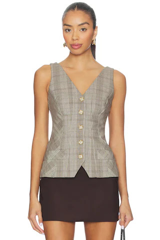 Good American Plaid Vest in Glen Plaid001 from Revolve.com | Revolve Clothing (Global)
