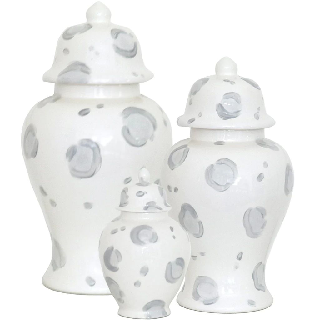 Light Gray Leopard Print Ginger Jars | Lo Home by Lauren Haskell Designs