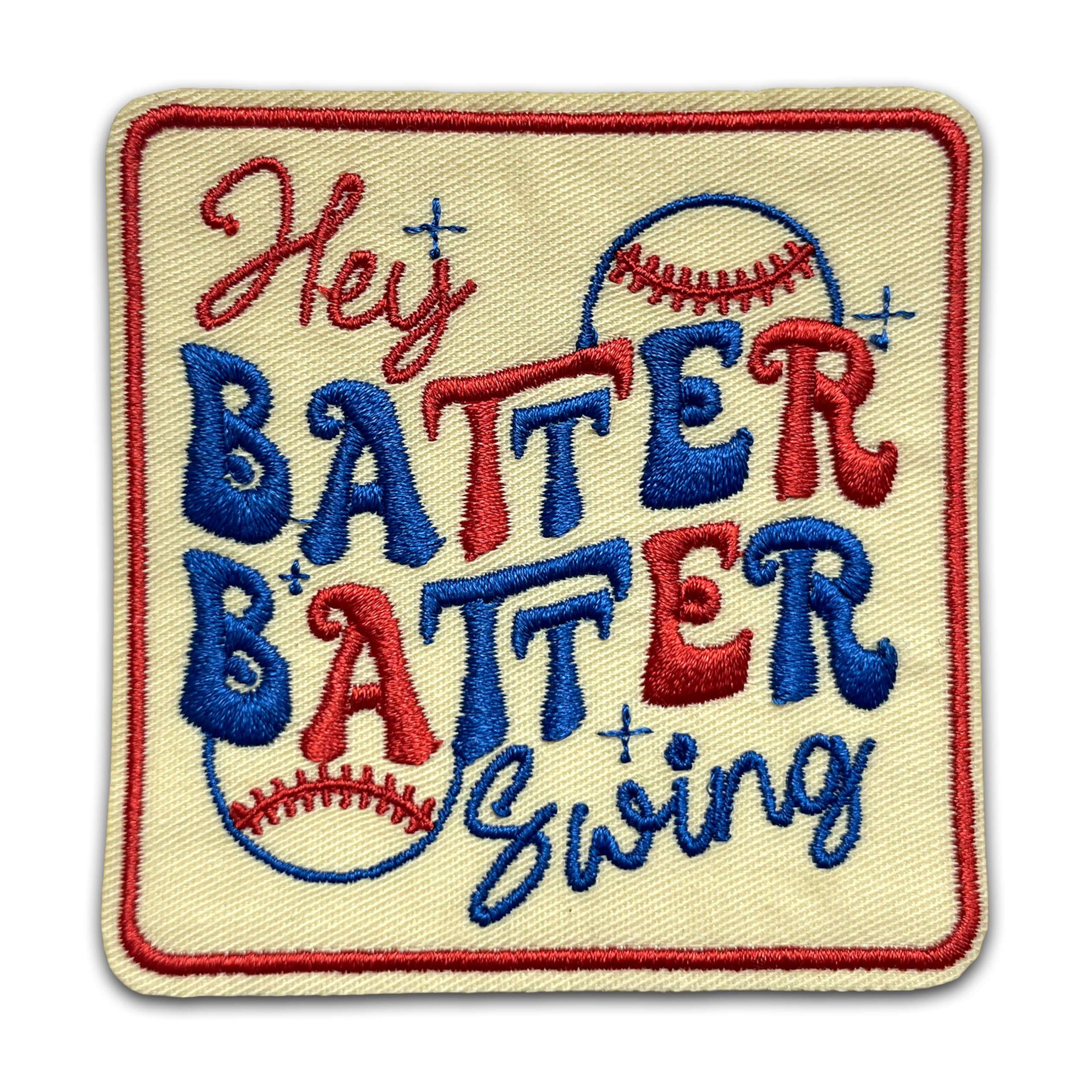Hey Batter Batter Swing Patch 3 Inches Funny Baseball Club, Players Sports Iron On/Sew On Embroid... | Amazon (US)
