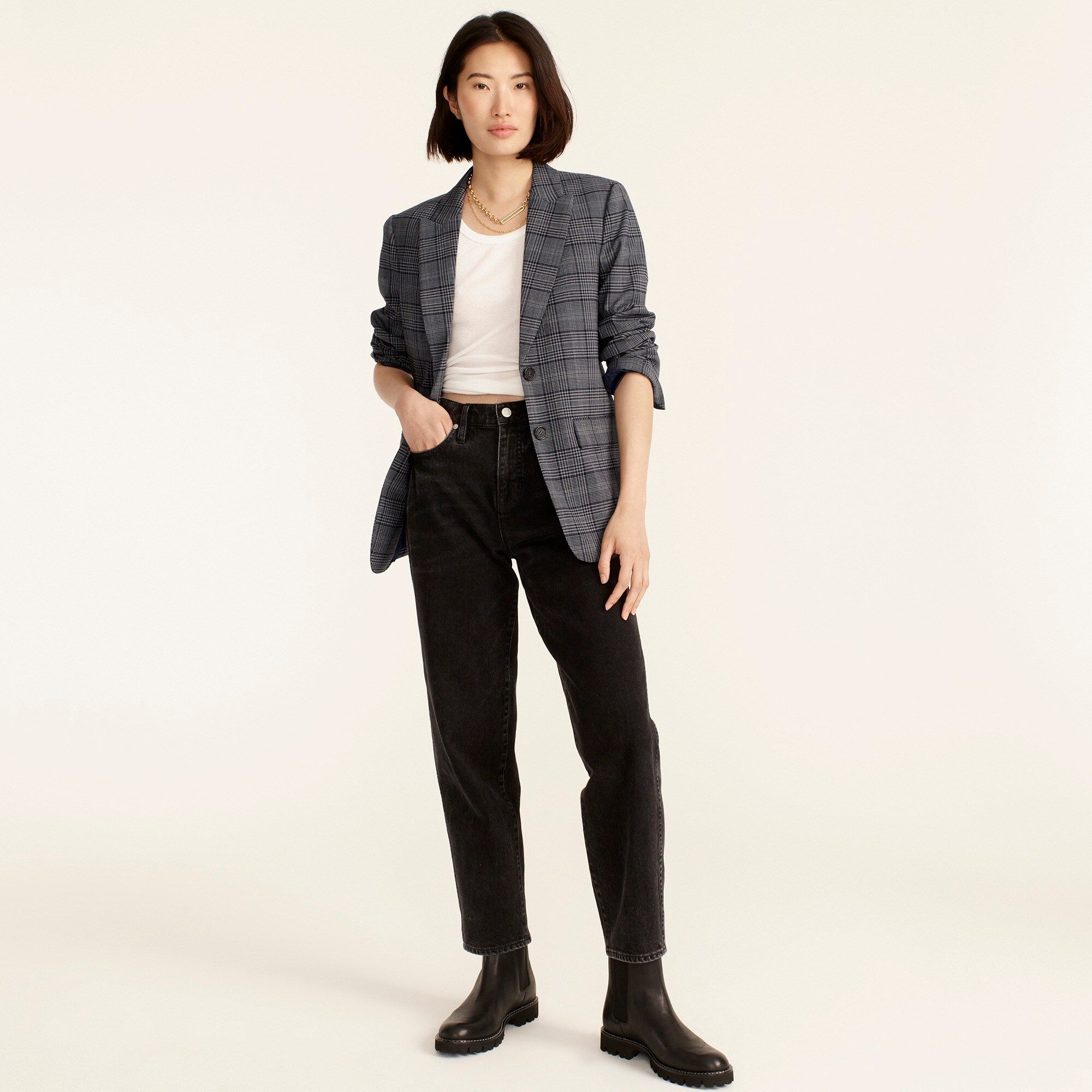 Sommerset blazer in grey plaid Italian wool | J.Crew US