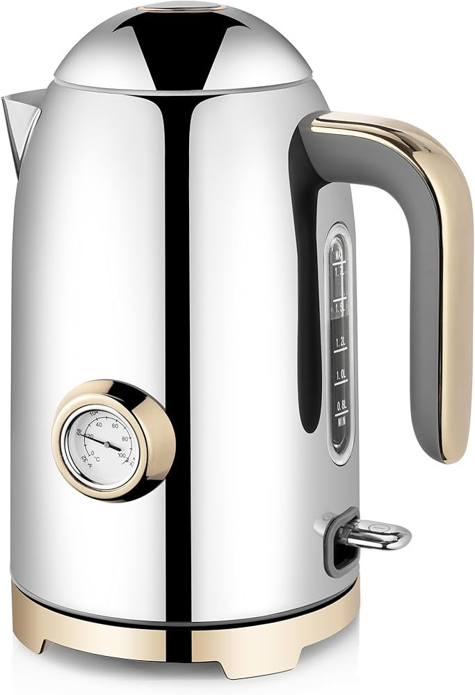 SUSTEAS Electric Kettle - 57oz Hot Tea Water Boiler with Thermometer, 1500W Fast Heating Stainles... | Amazon (US)