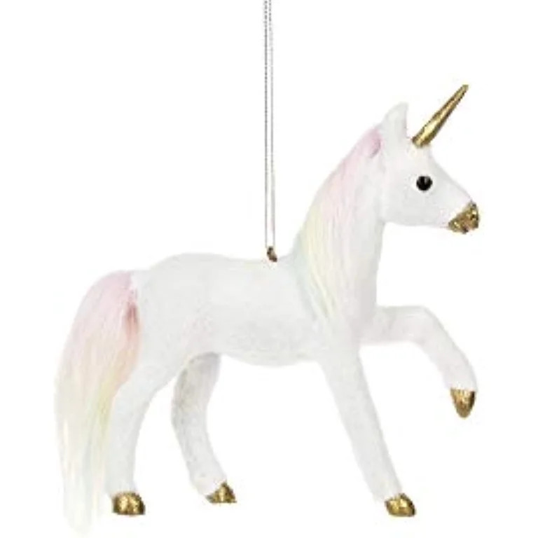 Midwest Soft Pink White Unicorn 4.5 inch Faux Fur Decorative Christmas Ornament | Walmart (US)