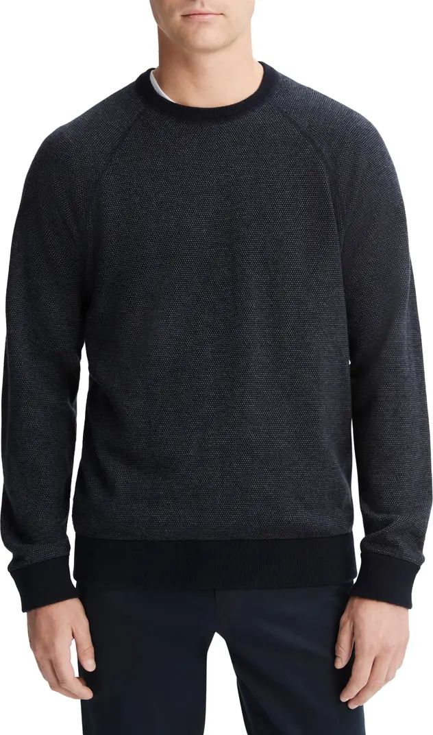 Birdseye Jacquard Wool & Cotton Crewneck Sweater | Nordstrom