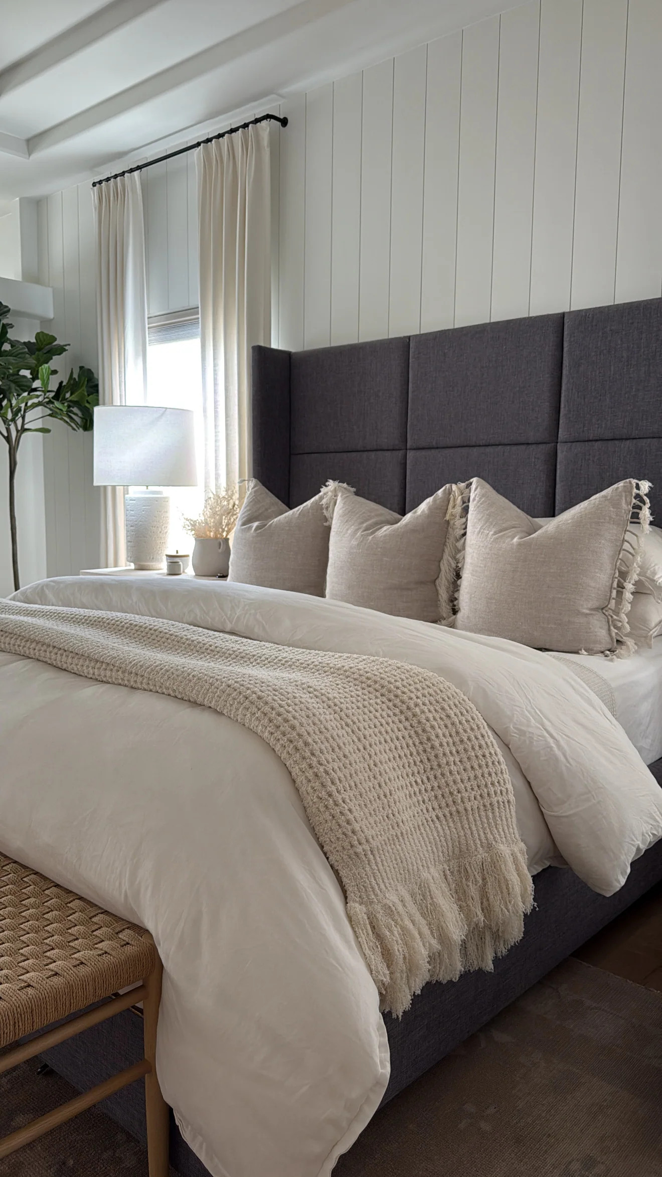 Cream Waffle Fringe Blanket 90x90 | Staykation