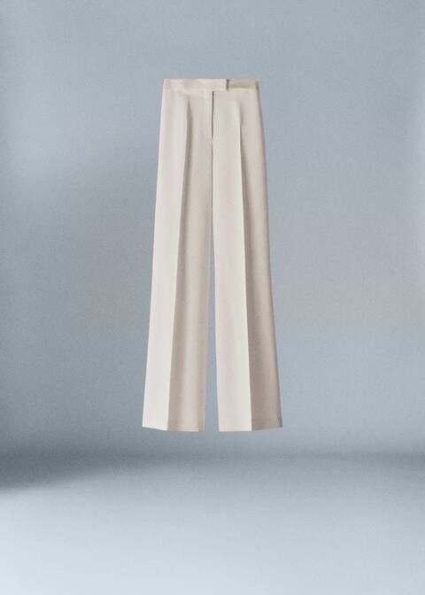 Palazzo suit pants with satin details | MANGO (US)