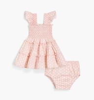 The Baby Ellie Nap Dress - Coral Baroque Shell Cotton Sateen | Hill House Home