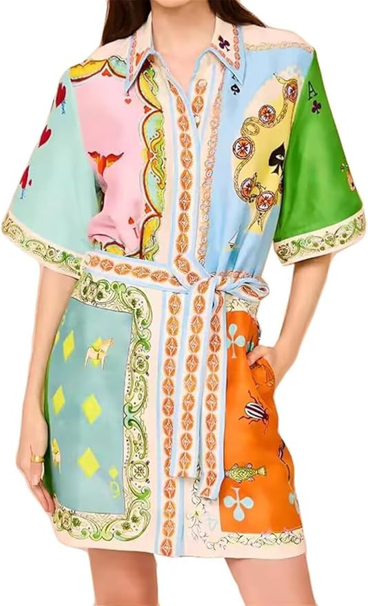 Women Summer Mini Short Dress 2025 Short Sleeve Casual Beach Vacation Sundress HXH04 | Amazon (US)