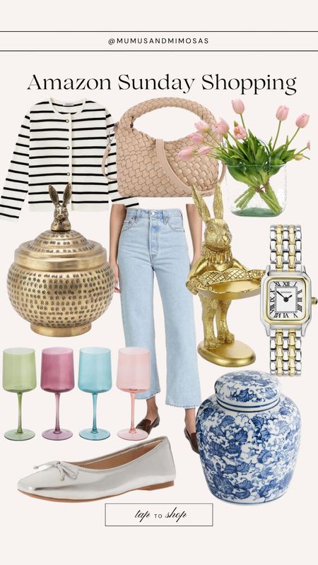 Amazon spring Sunday shopping
Spring/Easter decor
Spring outfits
Silver flats 
Colorful wine glasses
Tulips 

#LTKSpringSale #LTKhome #LTKSeasonal
