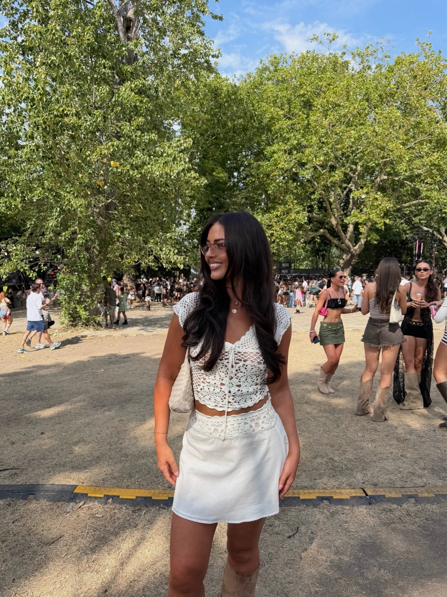I wear a size S in the top & skirt (I had my skirt altered into a mini) 🤍

#LTKuk #LTKfestival #LTKsummer