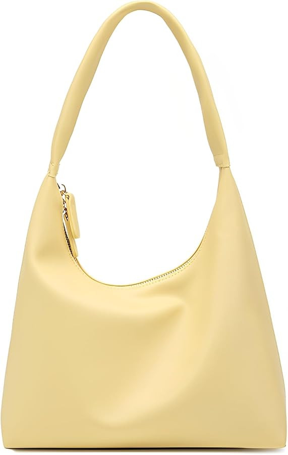 GRPKSSIB Leather Hobo Bags for Women Crescent Shoulder Bag Slouchy Tote Handbags Soft Underarm Pu... | Amazon (US)