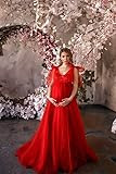Mira maternity tulle dress with train in red - Pregnancy baby shower tulle dress | Amazon (US)