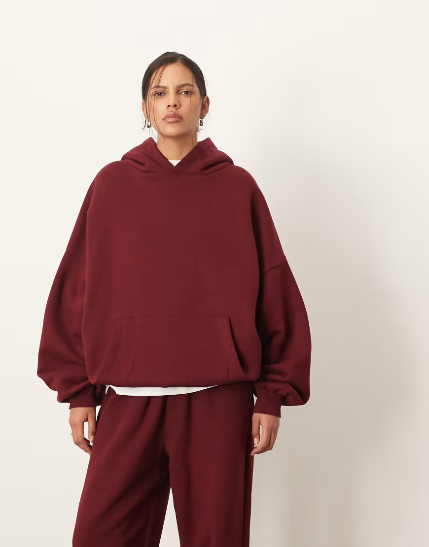 ARRANGE oversized premium heavy weight hoodie in merlot-Red | ASOS (Global)