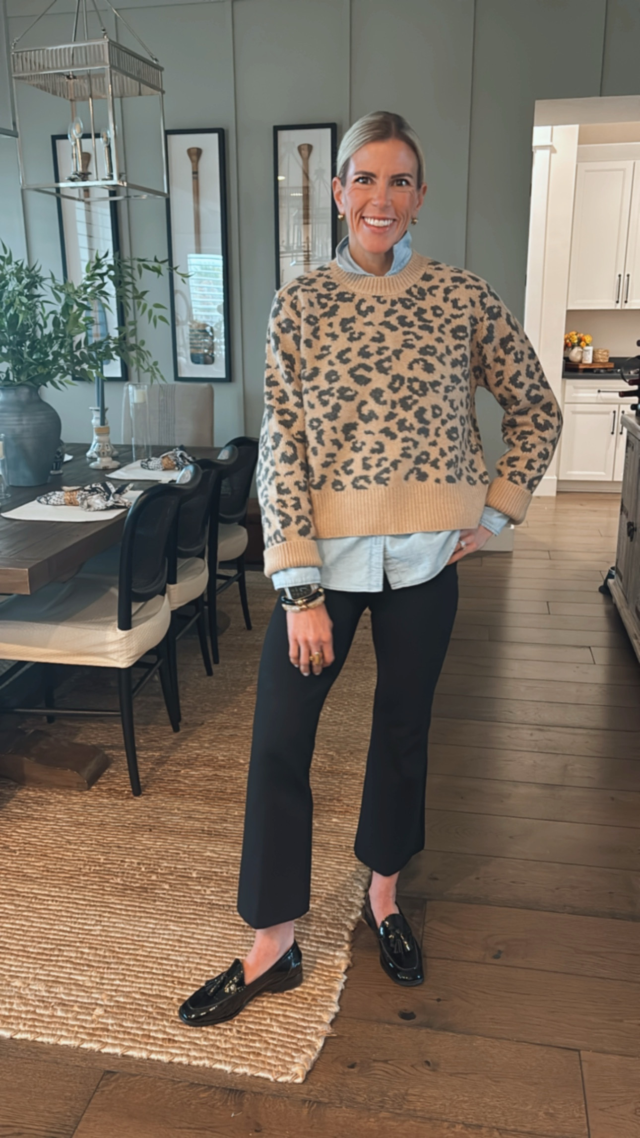 Sunday style 🐆. These Spanx pants are such a great fit and are comfortable but have an elevated look 🖤🤎

#LTKWatchNow #LTKOver40 #LTKStyleTip