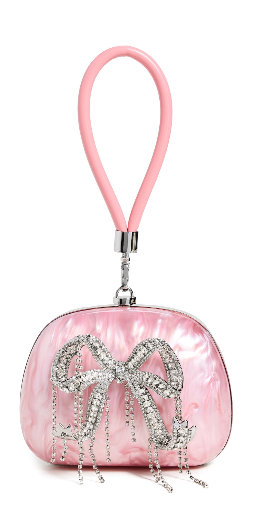 Self Portrait Pink Pearl Top Handle Clutch Bag Pink One Size | Shopbop