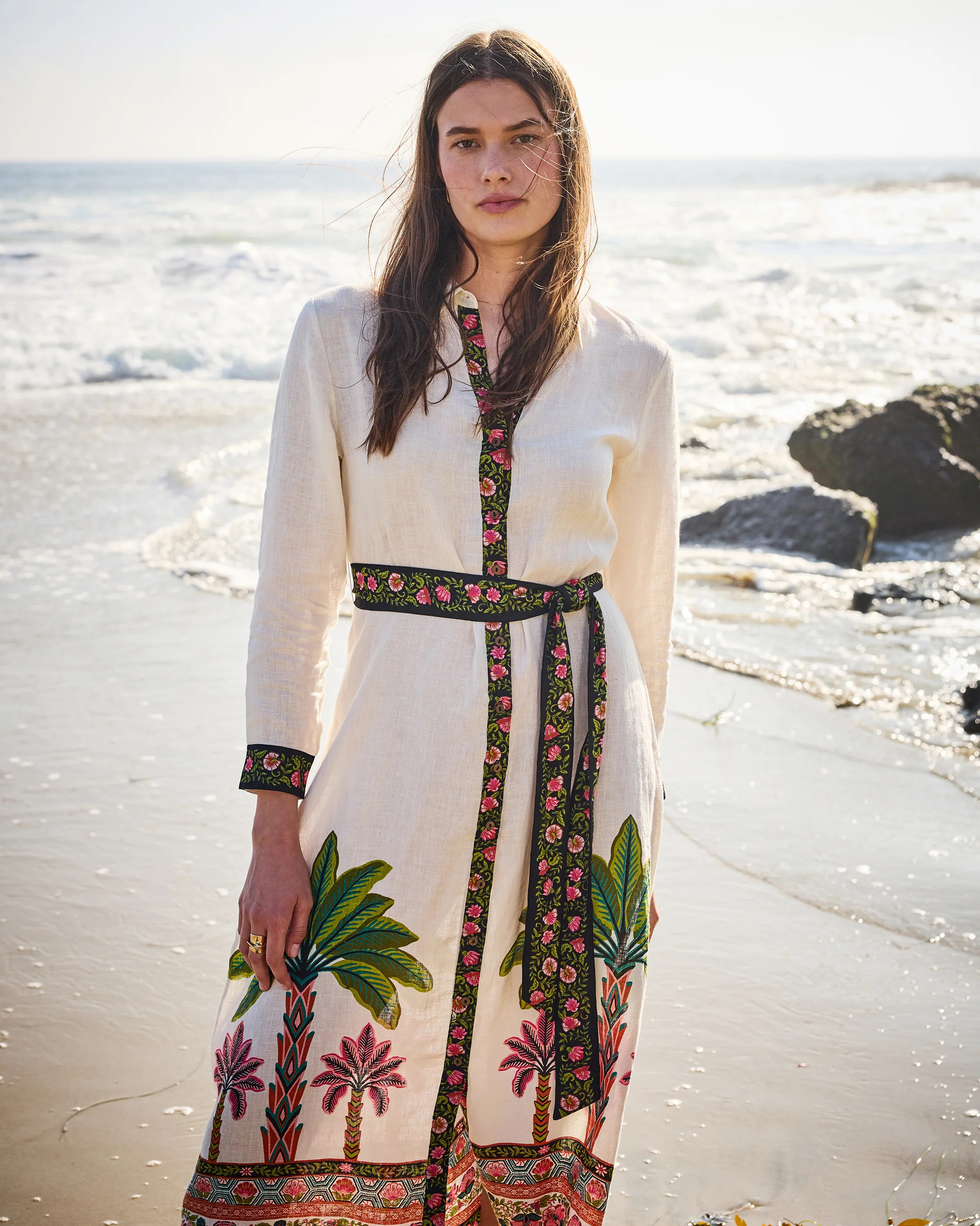 Playa Palms - Monaco Midi Dress - Off White | Printfresh