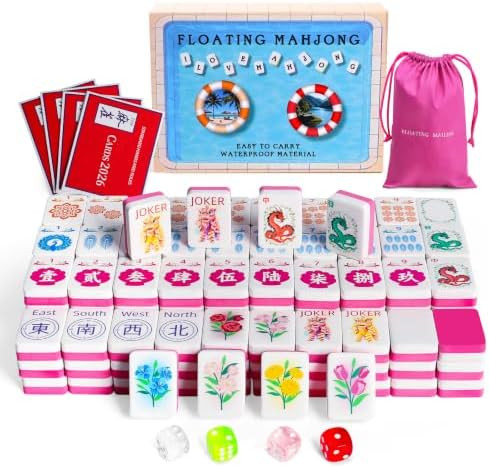 Floating Mahjong Tiles for Pool, 160 PCS American Mahjong Tiles Waterproof EVA Foam with Storage ... | Amazon (US)