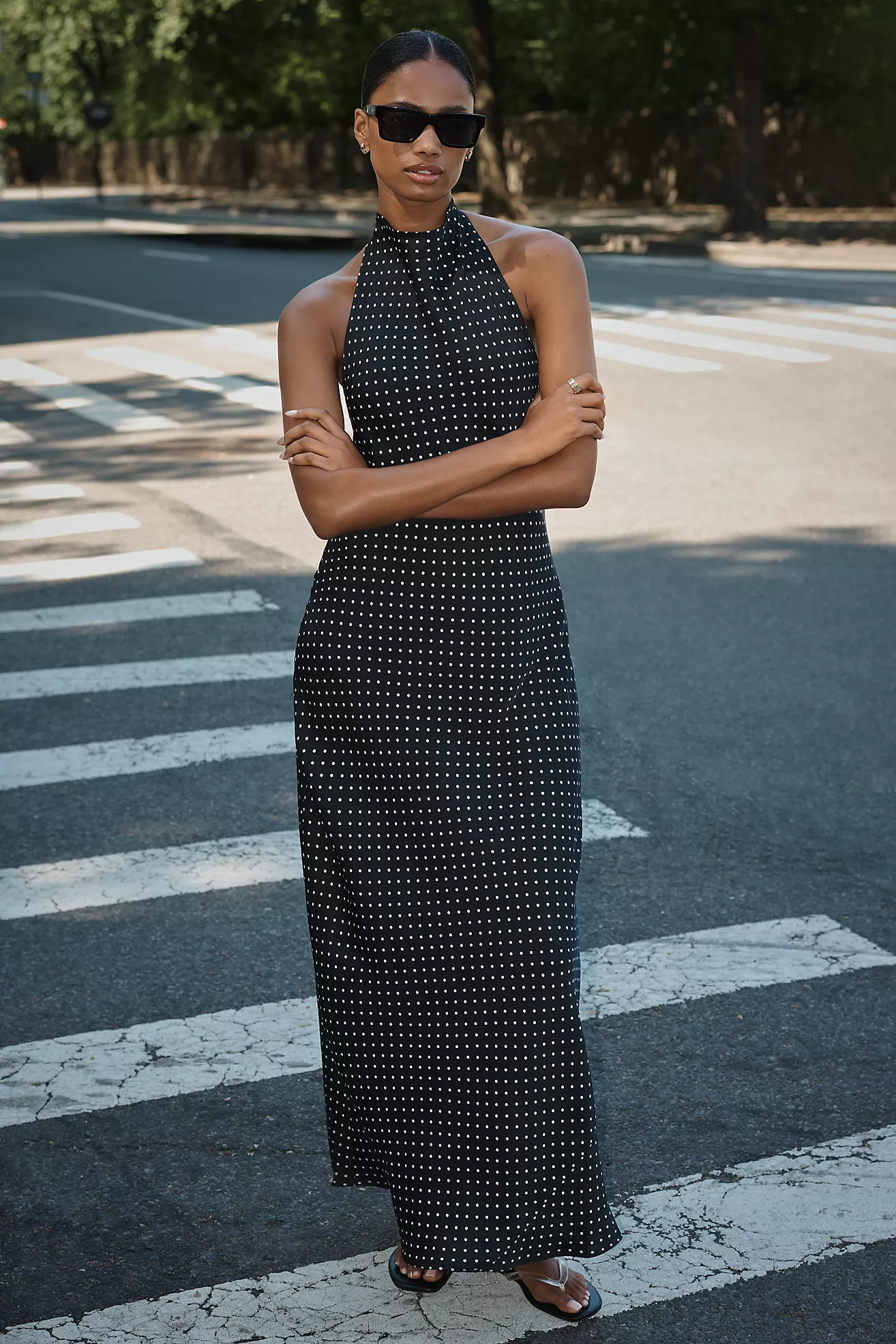 Jamie Satin Halter Maxi Dress by Maeve | Anthropologie (US)